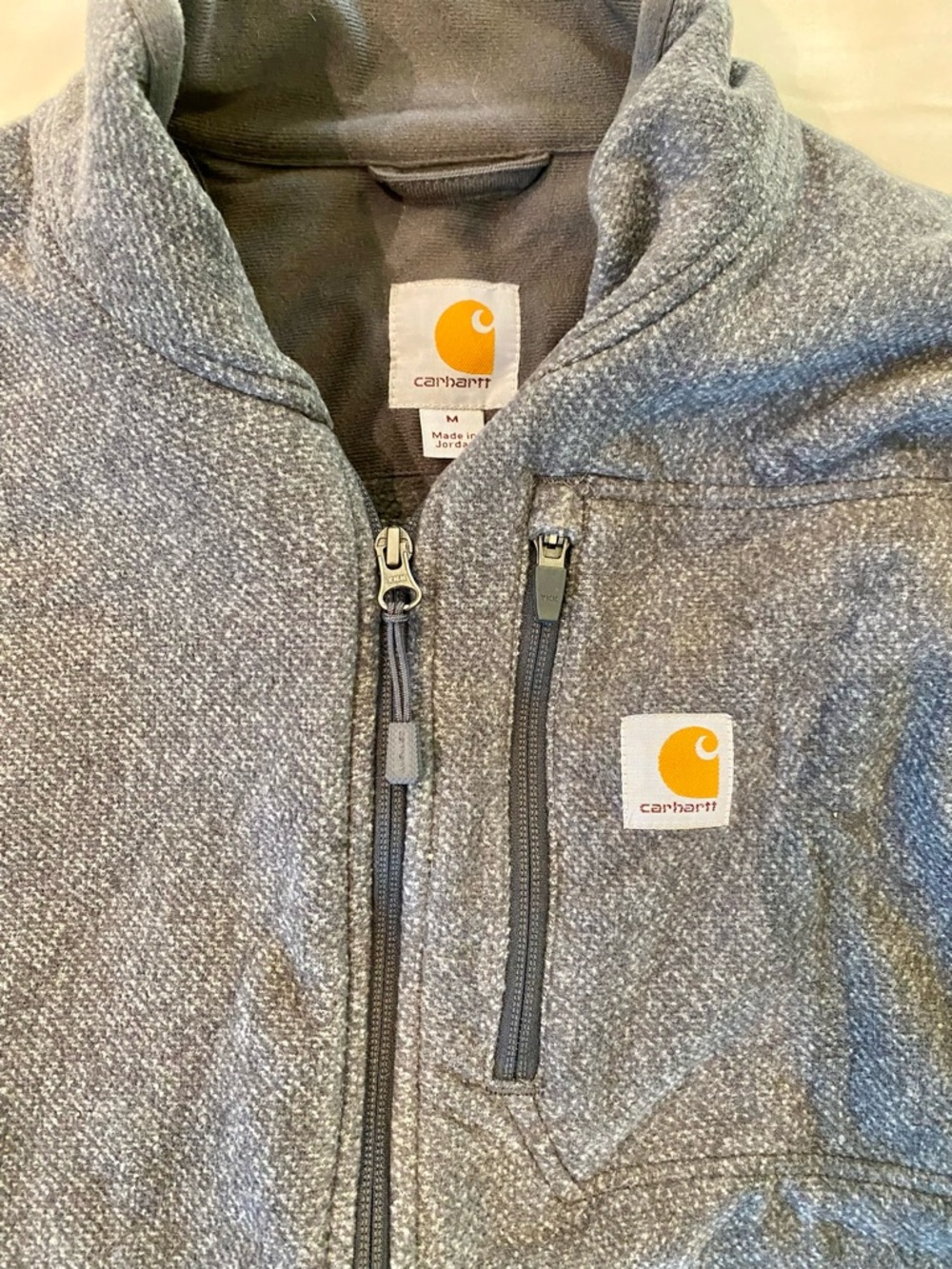 Carhartt Men's Dark Heather Gray Zip-Up Fleece Jacket - Picture 2 of 3